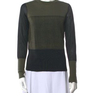 rag & bone Women's Olive and Black Crewneck Sweater